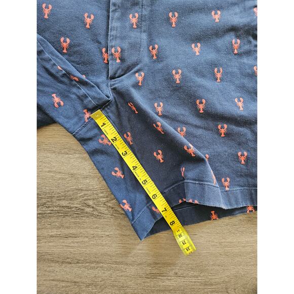 J. Crew Navy Red Lobster Print Reade Flex Khaki Short 7" Inseam 7" Size 31 - Picture 11 of 11